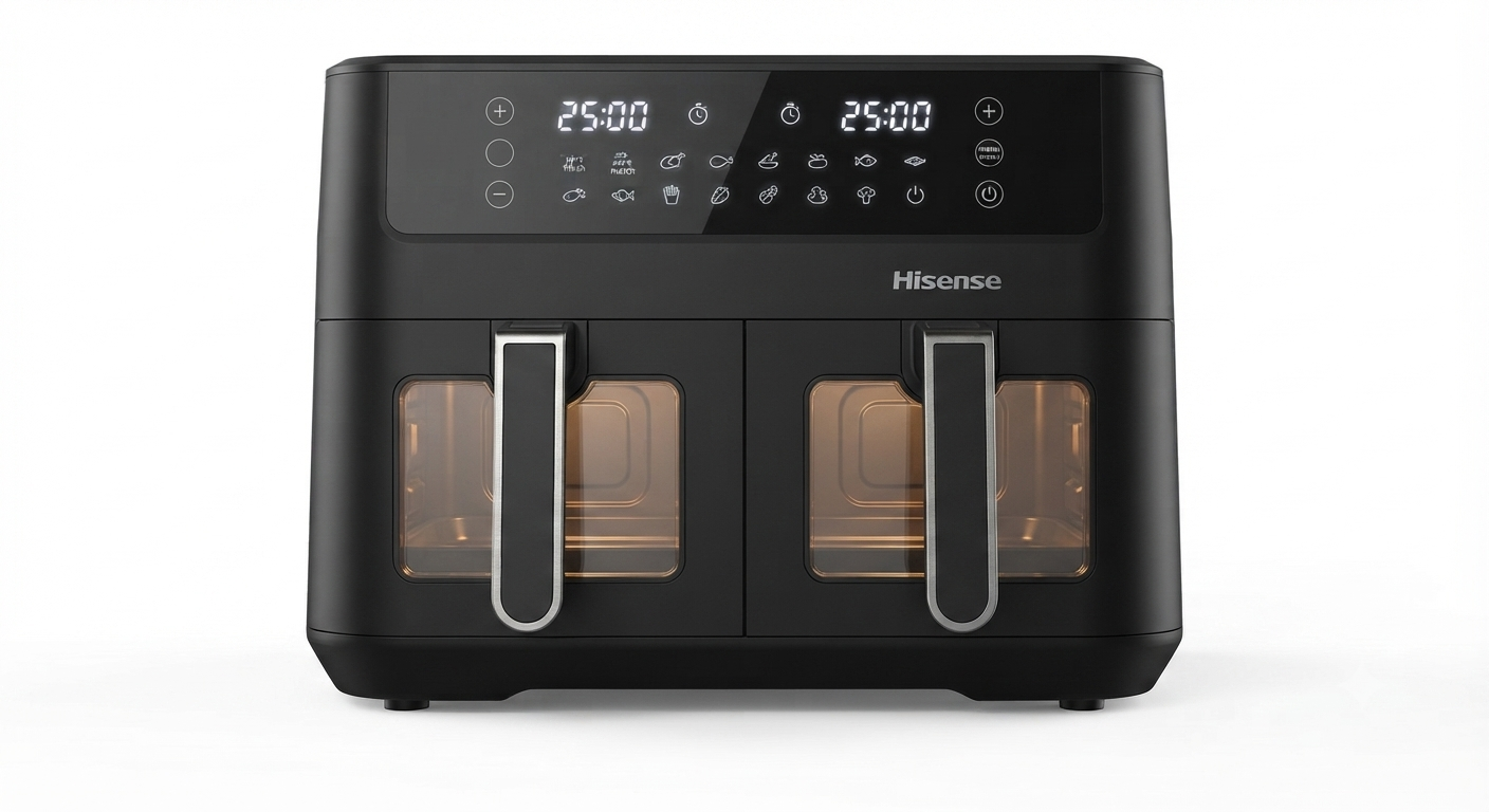 Gemini_Generated_Image_2liah62liah62lia Hisense Air Fryer 8L Black Double Basket (H08AFBK2S1) - Image 1
