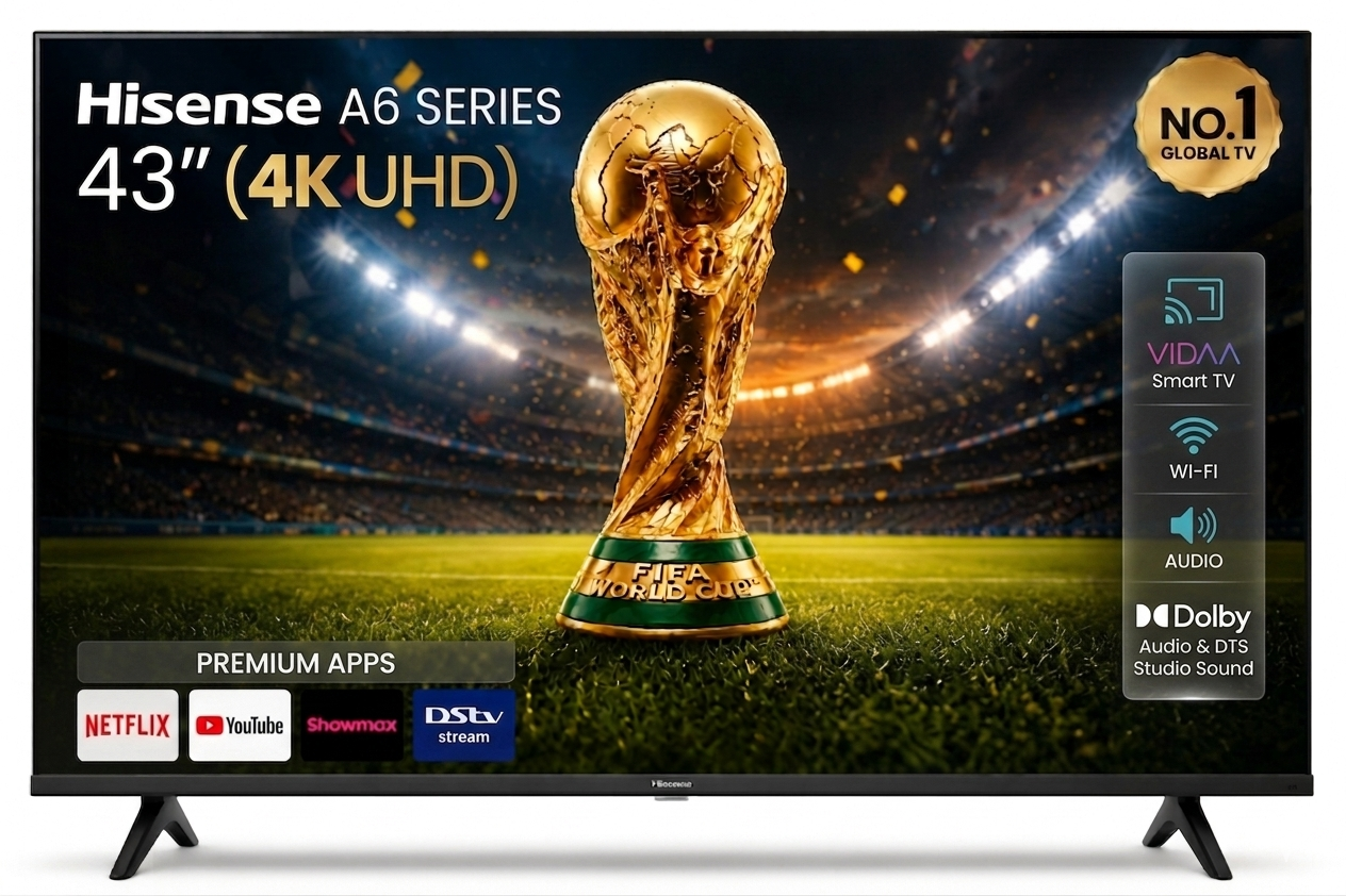 Gemini_Generated_Image_cdd1jtcdd1jtcdd1 Hisense 43 Inch Smart 4K UHD Frameless TV (A6 Series) - Image 1