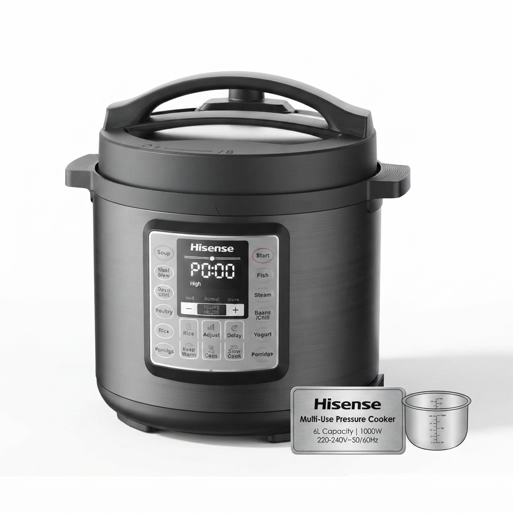 Gemini_Generated_Image_ckhpnckhpnckhpnc Hisense Pressure Cooker 1000W 6L - Image 1