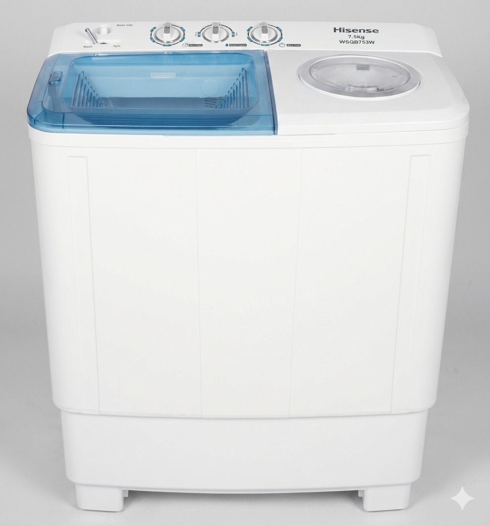 Gemini_Generated_Image_rxwc5vrxwc5vrxwc Hisense Twin Tub Washing Machine 7.5Kg White (WSQB753W) - Image 1
