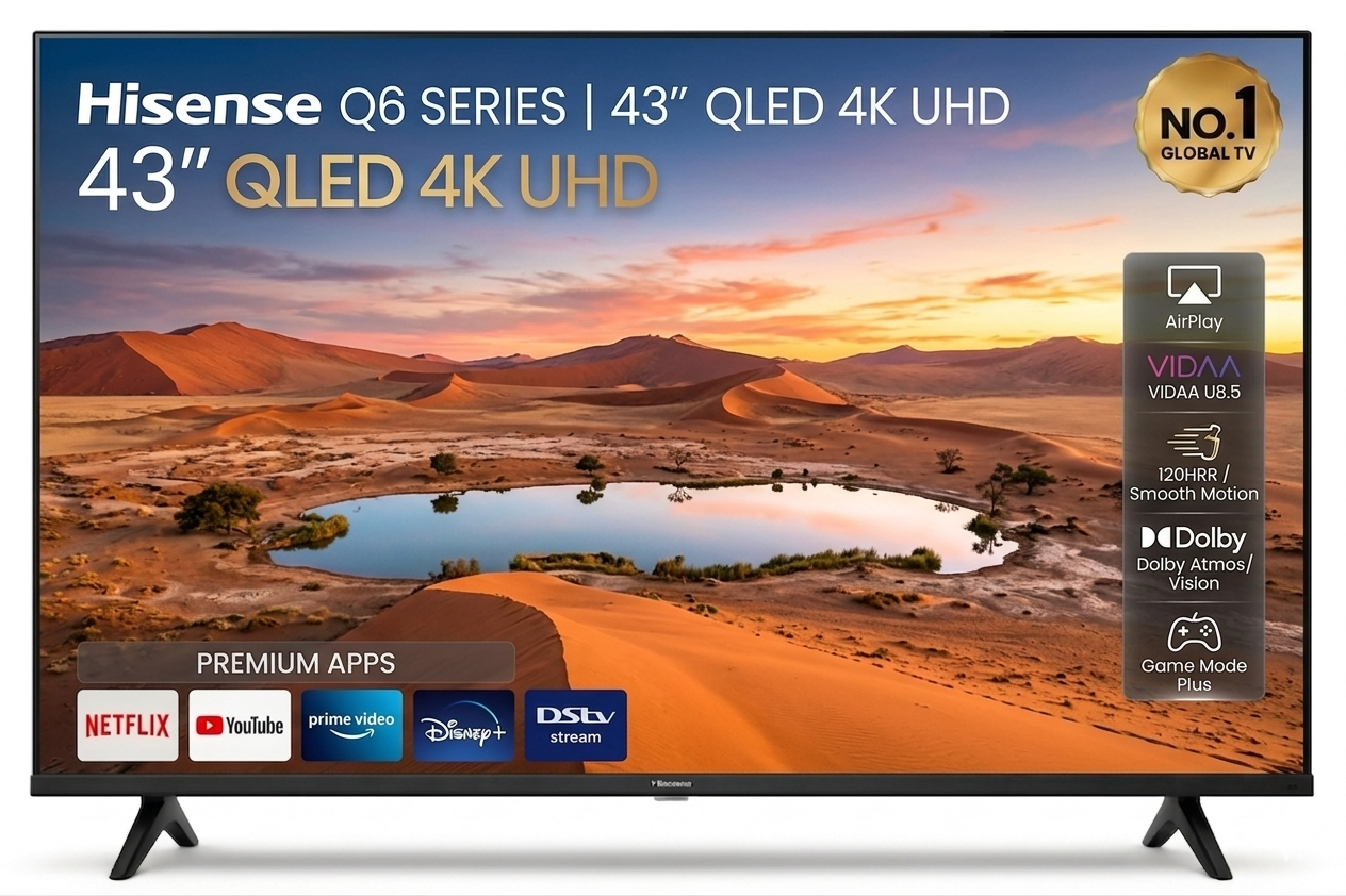 Gemini_Generated_Image_tc6tygtc6tygtc6t Hisense 43 Inch QLED Smart 4K UHD Frameless TV (Q6 Series) - Image 1