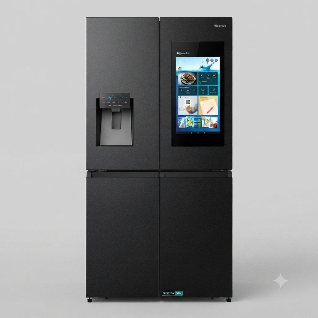 Gemini_Generated_Image_pa87apa87apa87ap Hisense Fridge 538 Liters Smart 4-Door with Auto Ice Maker & Water Dispenser (REF522DR) - Image 1